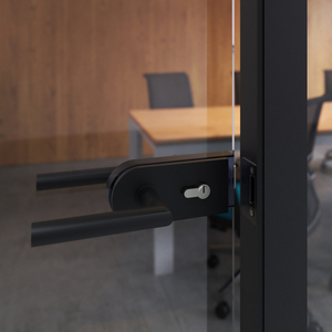 Serratura per porta in vetro Emuca 8-12mm con telaio in legno a cilindro e chiavi per acciaio e alluminio - Product Image 4
