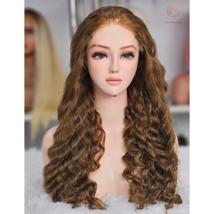 Perruques à fermeture à lacet HD 5x5 cheveux ondulés naturels # 4A couleur cheveux humains vietnamiens perruques de cheveux ondulés sans perte ni enchevêtrement - Product Image 2