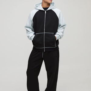 Conjunto de chándal personalizado 2025, conjunto de Jogger con logotipo de alta calidad, pantalones de chándal acampanados y Sudadera con capucha para hombre, conjunto de pantalones de chándal de algodón con cremallera - Product Image 1