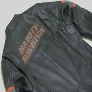 Eagle Biker desgastado Harley Davidson motocicleta moda chaqueta de cuero - Product Image 5
