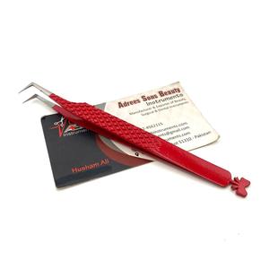 Pinzas Delgadas de 90 Grados de Acero Inoxidable para Pestañas, Impresión de Logotipo Personalizada, Punta Delgada, Herramienta de Belleza al por Mayor - Product Image 1