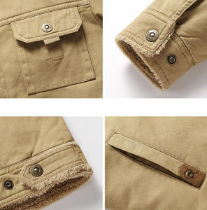 Veste d'hiver décontractée pour homme, très vendue, chaude, épaisse, en polaire, avec un design patchwork brodé, imprimé, style vintage, pour l'extérieur - Product Image 6