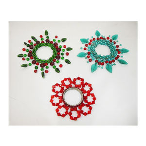 Premium Fantaisie Vintage Moderne De Luxe Offre Spéciale Conception Unique Artisanat Fait Rond De Serviette Multicolore Fantaisie Table Pas Cher Rond De Serviette - Product Image 1