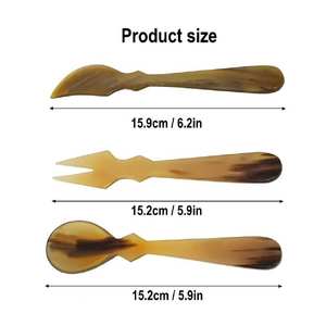 ช้อนสลัดทำมือจากเขาธรรมชาติ คุณภาพสูง เป็นมิตรกับสิ่งแวดล้อม ดีไซน์ตกแต่งตามสั่ง สำหรับใช้ในบ้านและโรงแรม - Product Image 4