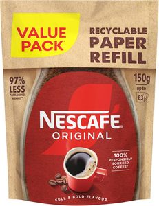NESCAFÉ Original Café Instantáneo en Bolsa de Recarga de 150g, Aroma Intenso, Sabor Completo y Fuerte (Paquete de 5) - Product Image 3