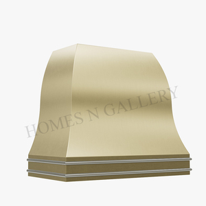 Más vendidos Nuevo Metal Latón Nuevo Acabado de latón natural Chimenea Montado en la pared Campana extractora Toldo Chimenea Oro mate - Product Image 6