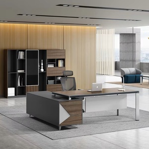 Escritorio Ejecutivo de Madera para Oficina, Altura Ajustable, Estación de Trabajo Ergonómica - Product Image 1