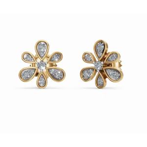 Boucles d'oreilles clous exclusives en or 14 carats avec diamants arachnides Florence taille ronde, bijoux de laboratoire, vente en gros - Product Image 5