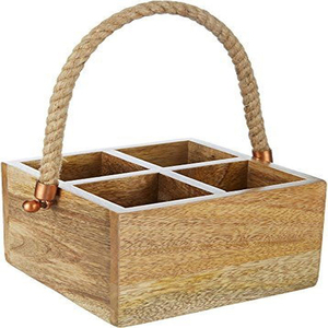 Caddy de servicio de madera hecho a mano, nuevo diseño hecho a mano, Mango de Acacia, fabricante y exportación - Product Image 3