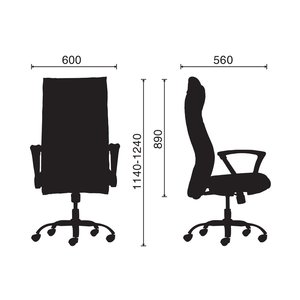 HOM1033-01 Ergonomic High-Back Swivel Office <b>Chair</b> with Adjustable Height and Headrest Foam and Fabric Material for Home Use - Product Image 4