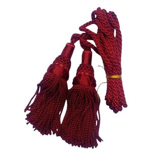 Cordón de seda para gaita escocesa de las Tierras Altas en color burdeos o granate - Product Image 1