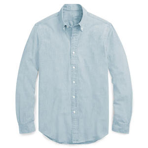 Camisas de hombre al por mayor de lujo casual puro algodón Jean camisa delgada de talla grande ropa de hombre - Product Image 3