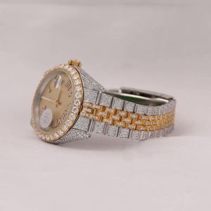Reloj mecánico de lujo Moissanite D VVS1 Stone Caja de acero inoxidable Edición limitada Cuadrado Vintage Retro - Product Image 2
