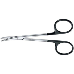 Tijeras de acero inoxidable, mango negro curvo con borde dentado Micro de 4,5 pulgadas - Product Image 5