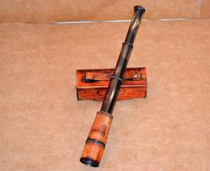 Calvin กล้องส่องทางไกลโบราณสำหรับงานฝีมือ, กล้องส่องทางไกลทำจากทองเหลือง & หนังเคลือบนิ่มมาพร้อมกล่องหนังของขวัญ - Product Image 3