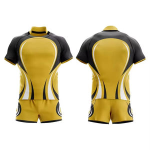 Uniforme de maillot de rugby à manches courtes imprimé en gros sur mesure - Product Image 4