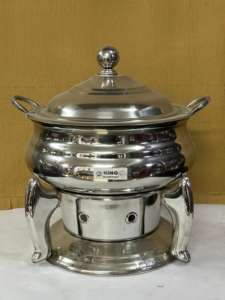 Equipo de restaurante de aluminio Plato de cocina de acero inoxidable Calentador de alimentos Buffet Plato de frotamiento redondo Platos de frotamiento para Catering - Product Image 6