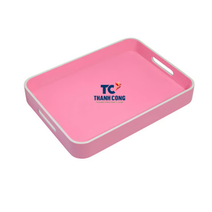 Plateau moderne en laque, plateau rond en bois pour servir, fait à la main, finition brillante, pour la cuisine, la salle à manger et les fêtes en plein air, fabriqué au Vietnam - Product Image 2