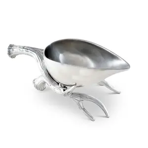 Cuenco de Metal con Acabado de Espejo Premium, Cuenco Decorativo de Lujo para Mesa, Cuencos de Acero para el Hogar y Uso, Cuenco con Pedestal, Seguro, Plateado, Zahid Exports - Product Image 3