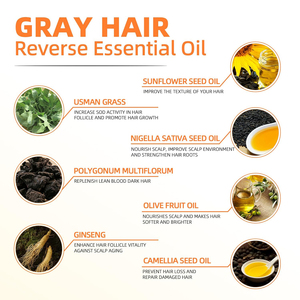 Serum Ekstrak Tanaman Herbal untuk Mengatasi Uban - <span class=keywords><strong>Anti</strong></span> Rontok Menutrisi Kulit Kepala Memperbaiki Uban Minyak Rambut Alami - Product Image 3