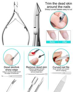 ชุดอุปกรณ์ทำเล็บเท้า 7 ชิ้น สำหรับการกำจัดเล็บขบ ทำจากสแตนเลส ประกอบด้วย กรรไกรตัดเล็บ ตะไบ ที่ดันหนัง และอุปกรณ์ทำความสะอาดเล็บเท้า - ชุดทำเล็บมือ - Product Image 2