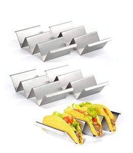 Support à tacos en acier inoxydable écologique, plateau à tacos en métal avec fonctions de positionnement pour servir les coquilles de tacos, vente chaude - Product Image 6
