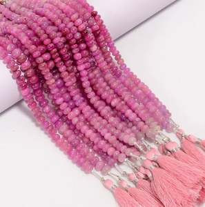 Hilo de cuentas Ronedlle facetadas de zafiro Rosa natural para collar, fabricación de joyas, la mejor elección, gotas de piedras preciosas - Product Image 3