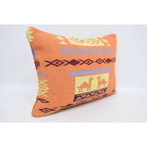 Almohada de lana geométrica Floral Vintage naranja 20x28 pulgadas estilo tradicional lavable Boho característica para uso doméstico - Product Image 3