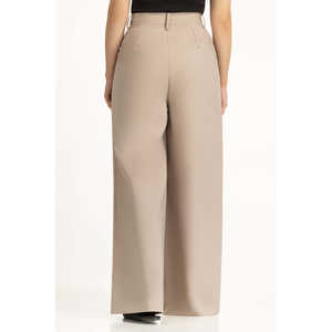 Pantalon de survêtement large pour femme, anti-plis, taille haute, en tissu crêpe, coupe droite WM-TRC-WS25-009B, respirant et taille XL - Product Image 2