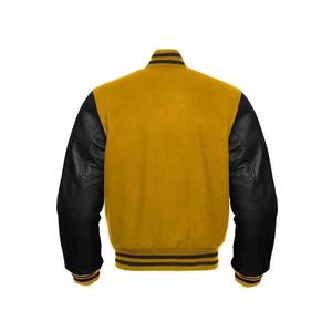 Venta al por mayor de los hombres de alta calidad de lona de algodón polar Varsity Jacket Nuevo diseño de invierno Streetwear Impreso XL Mangas de cuero Stand - Product Image 1