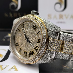 Reloj mecánico personalizado de oro blanco de 18 quilates VVS Moissanite Diamond para mujeres y hombres Pantalla de esfera analógica de lujo - Product Image 2
