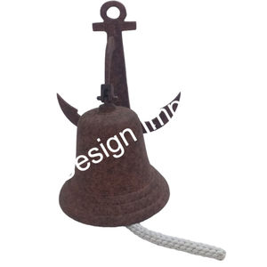 Campana Decorativa de Latón Antigua para Montar en la Pared, Diseño de Ancla de Barco, Estilo Vintage, Artesanía Metálica - Product Image 3