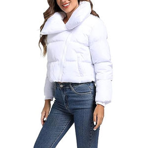 Chaqueta Corta de Mujer de Alta Calidad, Tejida, Acolchada, Transpirable, Ecológica, Diseño Negro, Cálida y Moderna para Otoño - Product Image 4