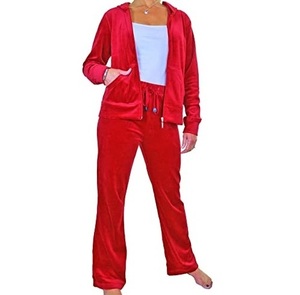 Automne 2 pièces velours ensemble haut court velours à capuche deux pièces pantalon Jogging ensemble velours survêtement pour dames à capuche survêtement - Product Image 5