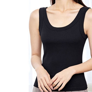 Femmes grande taille coton/fibre de bambou Sport débardeurs respirant exercice Fitness gilet pour Yoga recadrée hauts courts - Product Image 2