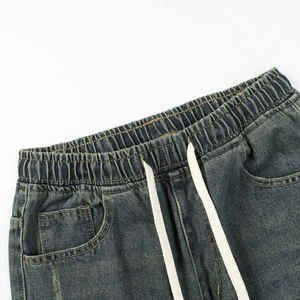 กางเกงยีนส์สไตล์สตรีทแวร์สไตล์เกาหลีสุดหรูแนวแฟชั่นกางเกงยีนส์ทรงสลิมฟิตลำลองแนวสตรีทสำหรับฤดูใบไม้ผลิและฤดูใบไม้ร่วงพร้อมกางเกงยีนส์ดีไซน์ปักลาย - Product Image 2