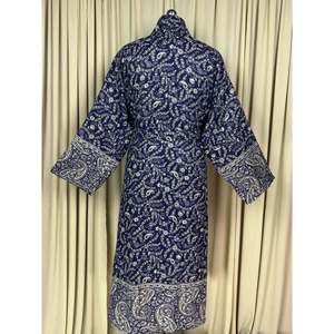 Yak Wool Blend Cozy Warm Winter Romance Blue Paisley <b>Cardigan</b> House Coat for Women Quirky <b>Kimono</b> Robe with Pockets Free Size - Product Image 3