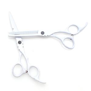 Tijeras de Peluquería Profesionales de 5.5 Pulgadas, Juego de Tijeras de Acero Inoxidable Blancas para Peluquería - Product Image 1