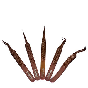 Ensemble de pinces à extensions de cils, haute précision, acier inoxydable, longueur 10 mm, droites, courbées, pinces à cils volumineuses, parfaites pour les cils - Product Image 5