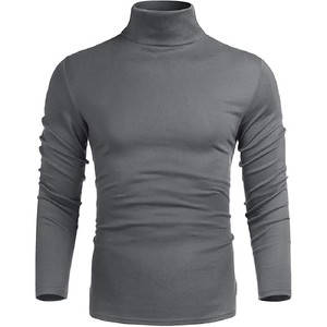 Pulls en polyester coupe ajustée de haute qualité pour hommes pour l'hiver Nouveaux tricots à col rond Pull en polyester respirant de couleur unie - Product Image 3