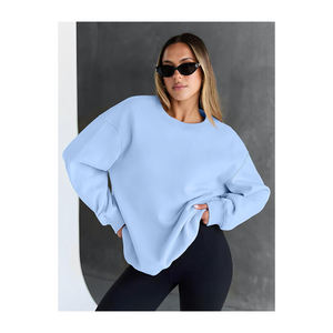 Sudadera Personalizada Freedom Tejida de Cuello Redondo para Hombre, Otoño, Color Negro Sólido, Poliéster/Algodón - Product Image 4