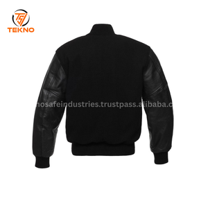 Vestes universitaires unisexes brodées de haute qualité à impression personnalisée Vestes Letterman de baseball fabriquées à partir de tissu en cuir Service OEM - Product Image 6