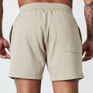 Pantalones cortos deportivos de verano para hombre, algodón de rizo, logotipo personalizado, patrón sólido, deportes franceses esenciales, informal, para el sudor, en blanco, de secado rápido - Product Image 2