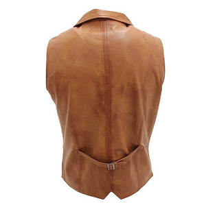 2025 Trending Winter <b>Leather</b> Vest Men Custom Fit Size Horn Button OEM Bulk Manufacturing - Product Image 2