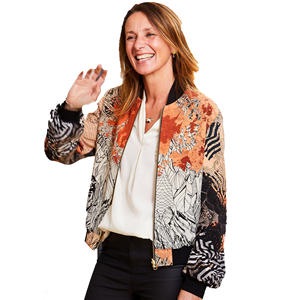 <b>Women's</b> <b>Plus</b> <b>Size</b> <b>Winter</b> Cotton Sports Bomber Jacket Floral Printed Stand Collar Padded Ladies' <b>Coat</b>-Wholesale - Product Image 6