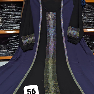 Abayas élégantes et modestes brodées à la main pour femmes, vêtements et accessoires musulmans traditionnels - Product Image 1