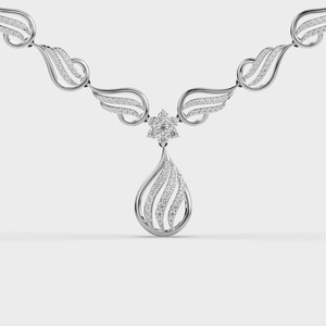 Collar con Colgante de Diamante Redondo Cultivado en Laboratorio, Certificado por IGI, para Mujer, Oro Amarillo/Blanco/Rosa de 14K, Diseño Floral - Product Image 4