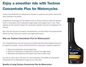 Techron Concentré Plus pour motos Chevron 75ML 2KG Protection du système de carburant en plastique Nettoyeurs de moteur USA - Product Image 2