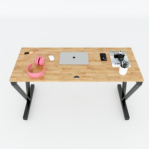 VConcept 140x60 Minimalist Style Work <b>Desk</b> with Assembled Steel Legs and Rubber Surface 75cm Height for Gym Bedroom and <b>Study</b> - Product Image 1