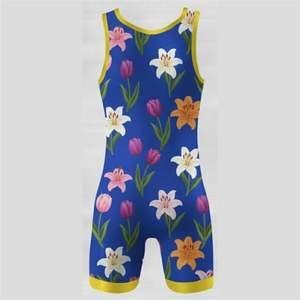 Sublimation Custom Wrestling Singlets for Men & Youth Adults Polyester + Spandex Strapless <b>Snap</b> Closure Breathable OEM Gear - Product Image 3
